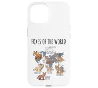 Foxes of The World Educational Chart Nature Species Wildlife Coque pour iPhone 15