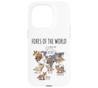 Foxes of The World Educational Chart Nature Species Wildlife Coque pour iPhone 15 Pro