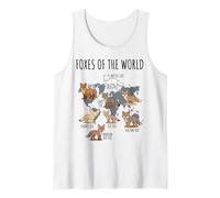 Foxes of The World Educational Chart Nature Species Wildlife Débardeur