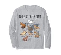Foxes of The World Educational Chart Nature Species Wildlife Manche Longue