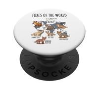 Foxes of The World Educational Chart Nature Species Wildlife PopSockets PopGrip Adhésif