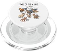 Foxes of The World Educational Chart Nature Species Wildlife PopSockets PopGrip pour MagSafe