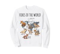 Foxes of The World Educational Chart Nature Species Wildlife Sweatshirt
