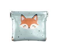 Foxes Petit sac à main en cuir pour femme Bleu Simple Orange, Renard bleu simple orange, decoration