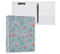 Foxes Woodland Trees Classeur à 3 anneaux en D A4 avec 200 feuilles pour enfants, fournitures scolaires, femmes et hommes