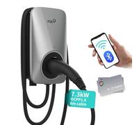 FOXESS Wallbox Type 2 7.3kW 32A Contrôle Intelligent par Application certifié CE et TÜV WiF Bluetooth RFID et Compatible OCPP Argent