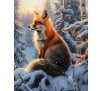 Foxfire at Snowfall: Winter Wildlife College-Ruled Composition Notebook for Women, Teens and Students-110 Lined Pages with Field for School, Work, Notes and Everyday Writing
