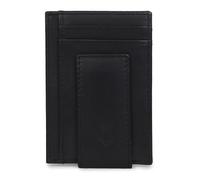 FOXHACKLE Portefeuille fin minimaliste en cuir avec poche avant et porte-cartes de crédit pour homme et femme avec clip magnétique (noir mat), Noir mat, Portefeuille RFID