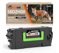 FOXINK Cartouche Toner Remplacement MS823, Cartouches Toner Compatibles 58D2H00 pour MS821DN MS821N MS822DE MS823DN MS823N MS825DN MS826DE MX721ADE MX722ADHE Imprimante,Black-1 Pack