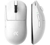 FOXMM x MCHOSE A7 V2 Pro Souris Superlight 59 g, Capteur 26 000 DPI, 6 DPI Réglables, Taux de Polling 8K Hz Ultra Rapide, Souris de Jeu sans Fil BT/2,4 GHz/Filaire, Batterie 200 Heures Blanc