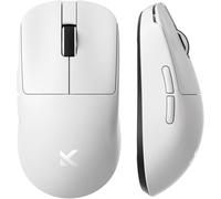 FOXMM x MCHOSE L7 Pro Souris Superlight 39g, Capteur 26 000 DPI, 6 DPI Réglables, Taux de Polling 8K Hz avec Récepteur 8K Ultra-Rapide, Souris de Jeu sans Fil/Filaire BT/2,4 G, Batterie 200 h Blanc