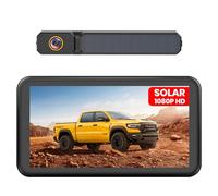 Foxpark Solaire Camera de Recul sans Fil: Installation Facile en 3 Minutes, avec HD 1080P Moniteur 5 Pouces, Étanche IP69K Vision Nocturne Claire Nocturne Caméra de Recul pour Auto,SUV, Camion,Van