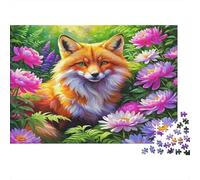 FoxPuzzle De 1000 Pièces pour Adultes Jeux Éduchatifs fleurAmusant Et Difficile pour La Décoration Intérieure Idée De Cadeau Géniale70x50cm/1000pcs