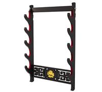 FOXSMZZ Katana PréSentoir Supports D'Armes, Support D'éPéE Rembourré En Velours Support Mural Wakizashi Samouraï éPéE Support Dragon Logo (5 couche)