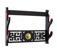 FOXSMZZ Support Mural Pour éPéE Katana, IcôNe Tai Chi, Support Katana Rembourré en Velours, PréSentoir Pour éPéE de Samouraï (2 niveaux)