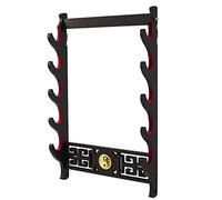 FOXSMZZ Support Mural Pour éPéE Katana, IcôNe Tai Chi, Support Katana Rembourré en Velours, PréSentoir Pour éPéE de Samouraï (5 niveaux)