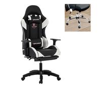 FOXSPORT-Fauteuil Gamer-Chaise Gaming-Siège de Bureau réglable-Réglable en hauteur-Avec tapis de sol-charge 200KG-Noir