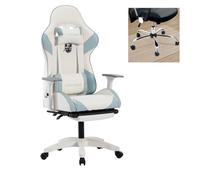 FOXSPORT-Fauteuil Gaming-Chaise de jeu-Siège de Bureau réglable-Réglable en hauteur-Avec tapis de sol-charge 200KG-Bleu