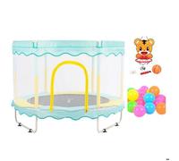 FOXSPORT Trampoline pour enfants,Équipé d'un panier et de balles en plastique,Coussin rebondissant, à partir de 2 Ans - Bleu