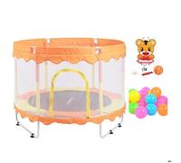 FOXSPORT Trampoline pour enfants,Équipé d'un panier et de balles en plastique,Coussin rebondissant, à partir de 2 Ans - Orange