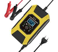 FOXSUR 12V 7A Chargeur de batterie de voiture de moto 7 étapes d'impulsion de charge de batterie plomb-acide écran LCD AGM GEL WET mode de recharge multi-batterie - Prise UE