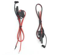 FOXSUR 2Pcs Sae Chargeur de Batterie de Moto Câble de Charge Sae Déconnexion Rapide Fiche À Fusible de Borne À Anneau 12V