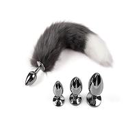 Foxtail Anal Plug SM Sex Toys Butt Plug Fausse Queue Fourrure, Bondage SM Cosplay Bdsm Butt Plug pour Femmes/Hommes/Couples (S)