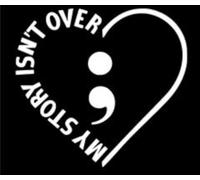 Foxtail Decals Autocollant en vinyle en forme de cœur avec inscription My Story Isn't Over Yet Blanc 11,4 x 10,7 cm