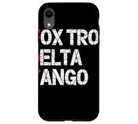 Foxtrot Delta Tango Pochoir Typographie Militaire Radio Coque pour iPhone XR