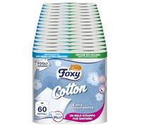 Foxy Cotton | Papier toilette 5 voiles | 60 rouleaux, 115 déchirures par rouleau, feuilles extra larges, avec de vraies fibres de coton | Certification FSC, 100% énergie électrique renouvelable,