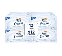 Foxy Crème | Mouchoirs pour le visage en boîte | 12 boîtes de 76 mouchoirs 4 couches | Avec crème hydratante | Certifié FSC | 100% d'énergie électrique renouvelable | Paquet 100% recyclable