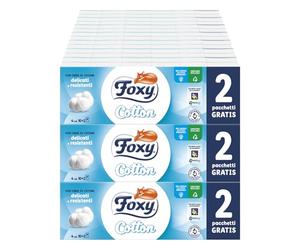 Foxy Mouchoirs en papier de poche / 25 paquets de 12 paquets / 4 voiles/Avec fibre de coton véritable/Papier 100% certifié FSC/Emballage 100% recyclable