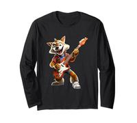 Foxy Rocker Cartoon Fox Jouant de la Musique de Guitare électrique Manche Longue