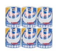 Foxy Tornado Blue Lot de 6 feuilles de papier multi-usages, Essuie Tout Rouleau, 1 kg de papier (chacune), 340 services par rouleau, certifié PEFC, paquet recyclable produit avec du plastique recyclé