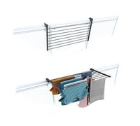 Foxydry Duo, étendoir à Linge Balcon et Garde Corps, Pliable, 102 cm | aluminium et acier inoxydable, rabattable, antirouille, gain de place, pour extérieur et terrasse, supporte 15 kg, anthracite
