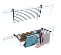 foxydry Duo, étendoir à Linge Balcon et Garde Corps, Pliable, 118 cm | aluminium et acier inoxydable, rabattable, antirouille, gain de place, pour extérieur et terrasse, supporte 15 kg, anthracite