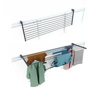 Foxydry Duo Étendoir de balcon pliable d'extérieur, robuste, en acier inoxydable et aluminium, pour balustrade de balcon, terrasse, anthracite, longueur 162 cm