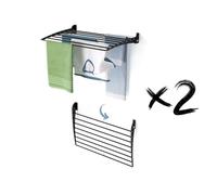 foxydry Fold, Étendoir à Linge Mural, Étendoir Vertical, Pliable pour intérieur et extérieur, en Aluminium et Acier, 82 x 50 x 50 cm (Noir, Fermeture vers Le Bas, 2 Plis 80)