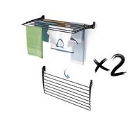 foxydry Fold, Étendoir à Linge Mural, Extensible Vertical, Pliable pour intérieur et extérieur en Aluminium et Acier 102 x 50 x 50 cm (Noir, Fermeture vers Le Bas, 2 Plis 100)