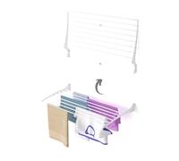 foxydry Fold, étendoir à Linge Mural, Rabattable Gain de Place, 100 cm | en aluminium et acier inoxydable, rabattable vers le haut, antirouille, pour terrasse et balcon, supporte 10 kg, blanc