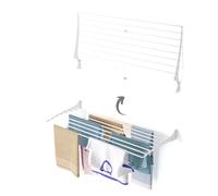 foxydry Fold, étendoir à Linge Mural, Rabattable Gain de Place, 116 cm | en aluminium et acier inoxydable, rabattable vers le haut, antirouille, pour terrasse et balcon, supporte 10 kg, blanc