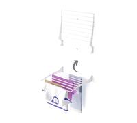 foxydry Fold, étendoir à Linge Mural, Rabattable Gain de Place, 60 cm | en aluminium et acier inoxydable, rabattable vers le haut, antirouille, pour terrasse et balcon, supporte 10 kg, blanc