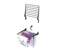 Foxydry Fold, étendoir à Linge Mural, Rabattable Gain de Place, 60 cm | en aluminium et acier inoxydable, rabattable vers le haut, antirouille, pour terrasse et balcon, supporte 10 kg, noir