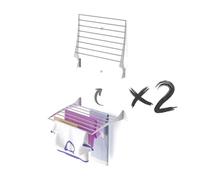2x Étendoir Mural - Séchoir à linge Pliable - En Aluminium et Acier - Foxydry Fold 60