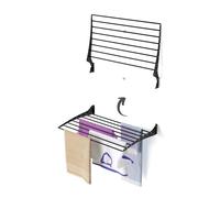 Foxydry Fold, étendoir à Linge Mural, Rabattable Gain de Place, 80 cm | en aluminium et acier inoxydable, rabattable vers le haut, antirouille, pour terrasse et balcon, supporte 10 kg, noir