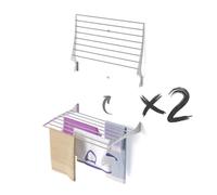 Foxydry Fold, étendoir à Linge Mural, Rabattable Gain de Place, 80 cm X2 | en aluminium et acier inoxydable, rabattable vers le haut, antirouille, pour terrasse et balcon, supporte 10 kg, gris