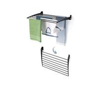 foxydry Fold, étendoir à Linge Mural, Rabattable Gain de Place, 82 cm | en aluminium et acier inoxydable, rabattable vers le bas, antirouille, pour terrasse et balcon, supporte 10 kg, noir