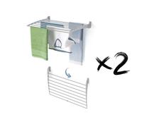 foxydry Fold, étendoir à Linge Mural, Rabattable Gain de Place, 82 cm X2 | en aluminium et acier inoxydable, rabattable vers le bas, antirouille, pour terrasse et balcon, supporte 10 kg, gris