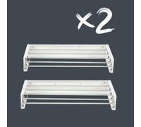 Foxydry Hide, Étendoir mural rétractable extérieur-intérieur, 2 pièces, 101 x 50 x 11,5 cm (2 x 101 cm, blanc (édition limitée))