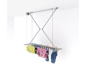 foxydry Mini Étendoir de Plafond, séchoir à Linge Vertical rétractable, Repliable et Extensible pour intérieure et extérieure, étendoir pour Balcon (Gris, 152 cm)